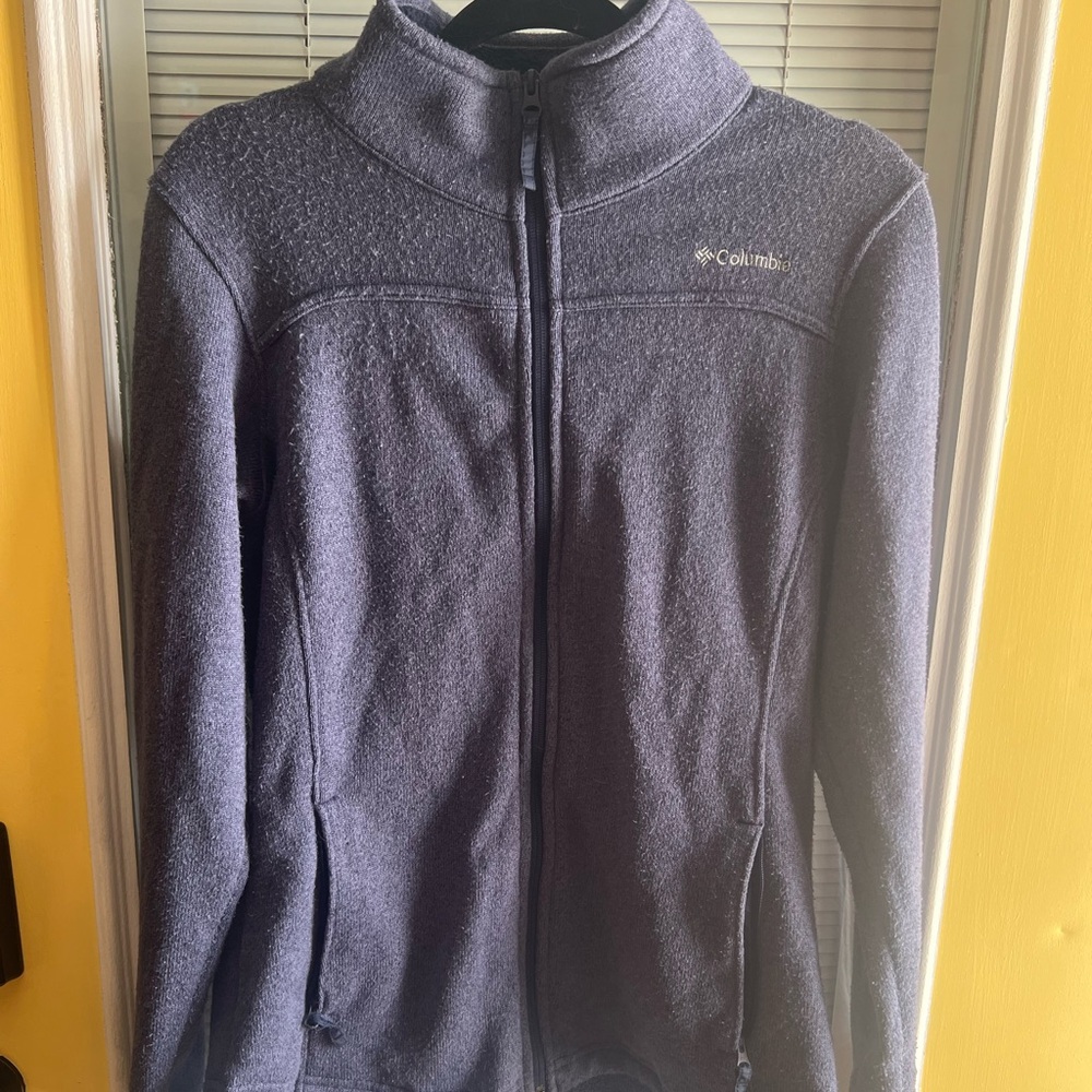 Columbia Women's Fleece Jacket Full Zip Zip Up Pockets Black Size L